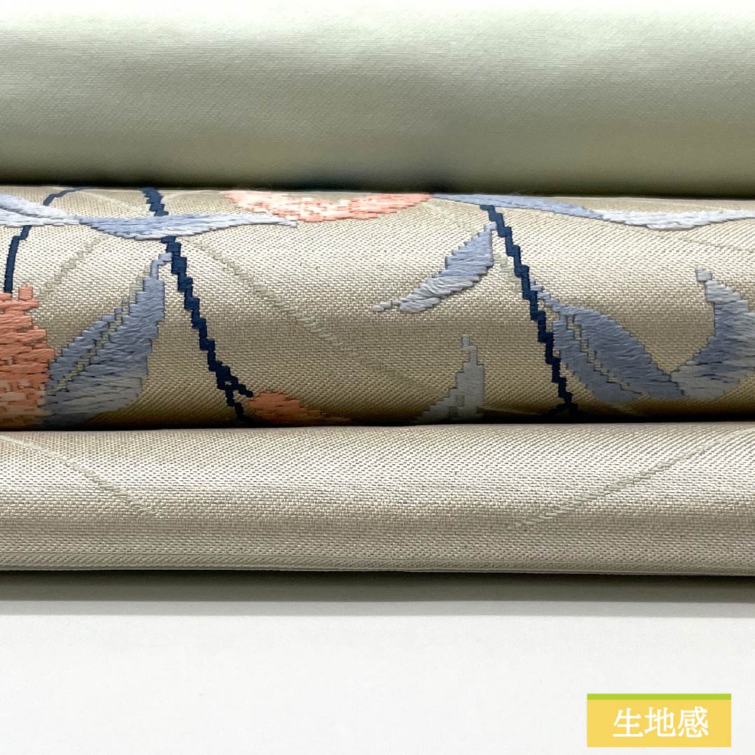 Nagoya obi, Unohanairo (color of Unohana), Karaori, floral pattern, obi length 359cm, pure silk, A rank, point pattern, casual, light blue, 1124007423324, Nagoya tailoring