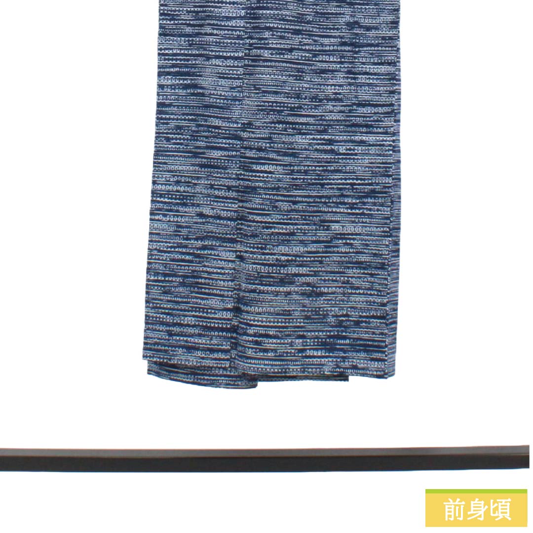 メンズ浴衣 木綿 Sランク 身丈139.5cm 裄丈66.5cm 抽象模様 単衣 紺系 1138000682318
