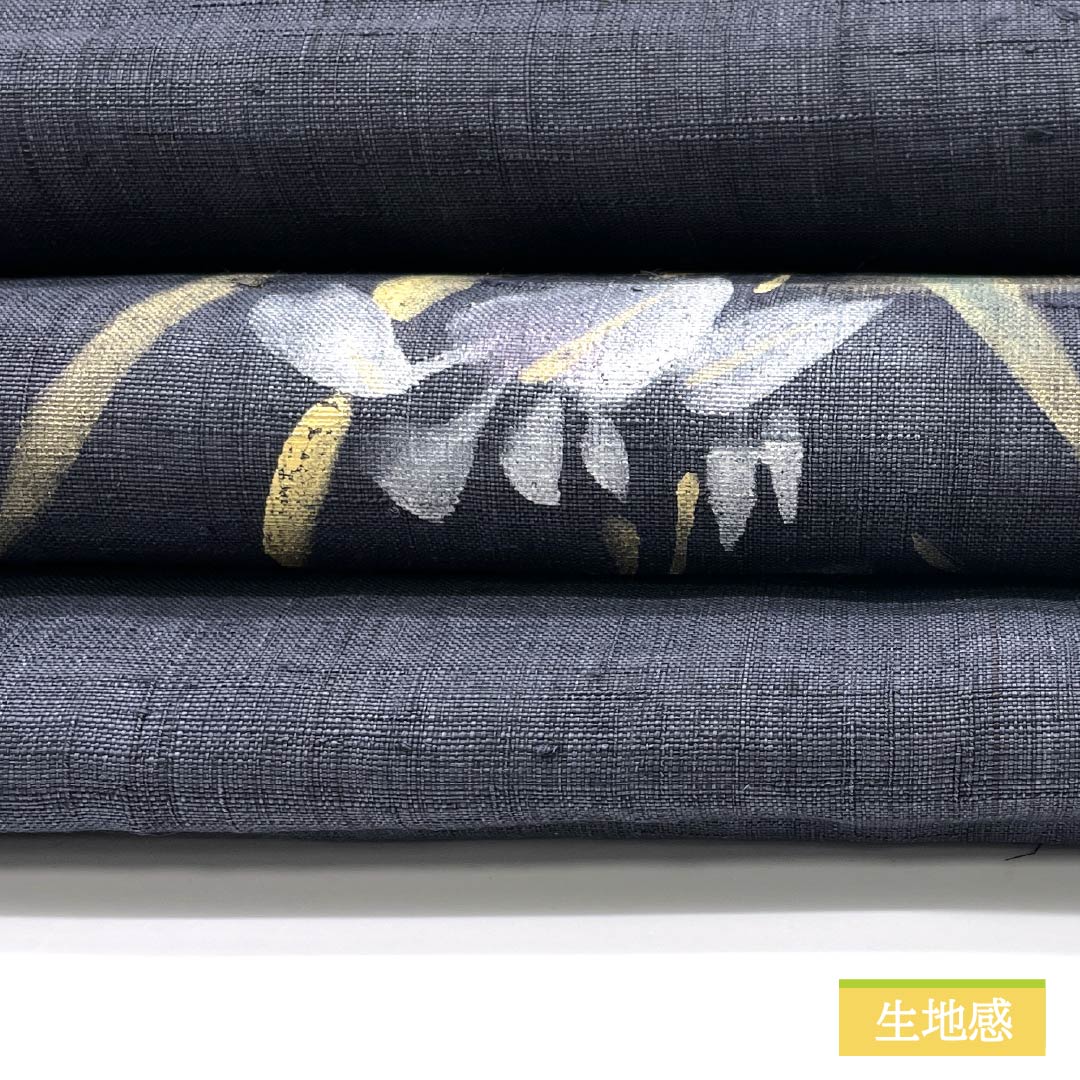 名古屋帯 木綿 紺滅色’こんけしいろ） 染め帯 菖蒲 かきつばた 夏帯 帯丈365cm Sランク ポイント柄 セミフォーマル 青系 1124006822317 名古屋仕立て