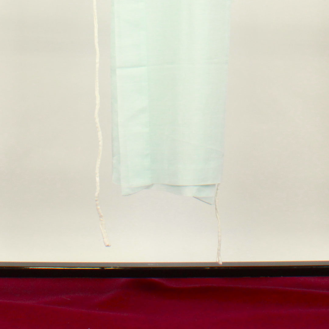 夏物 ポリエステル 長襦袢 身丈131.5cm 裄丈65.5cm 藍白色（あいじろいろ） 洗える着物 絽 Aランク 水色系 1132001803124