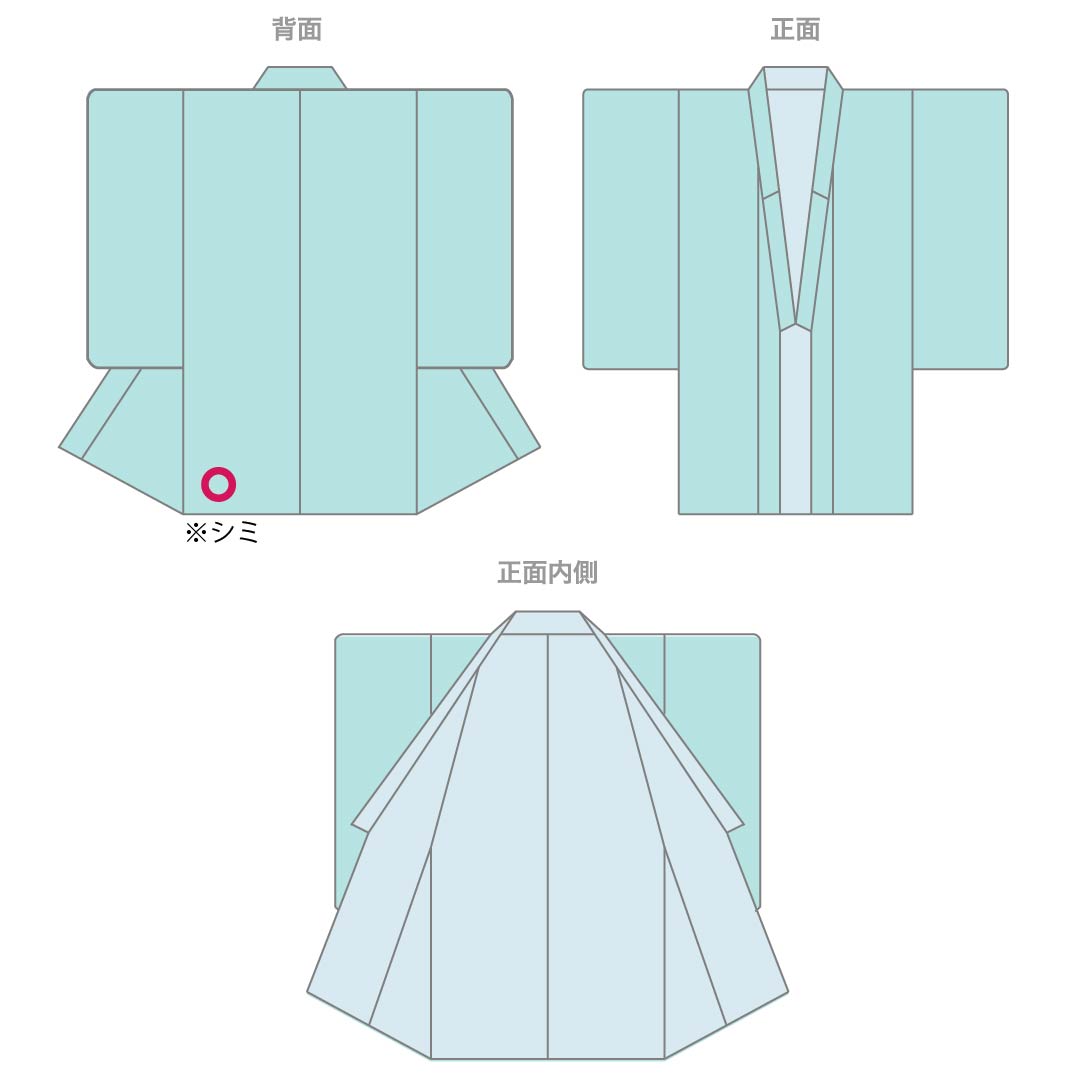 メンズ襦袢 ポリエステル Sランク 身丈137.5cm 裄丈68cm 朧花色（おぼろはないろ） 風景画 単衣 青系 1140000922317