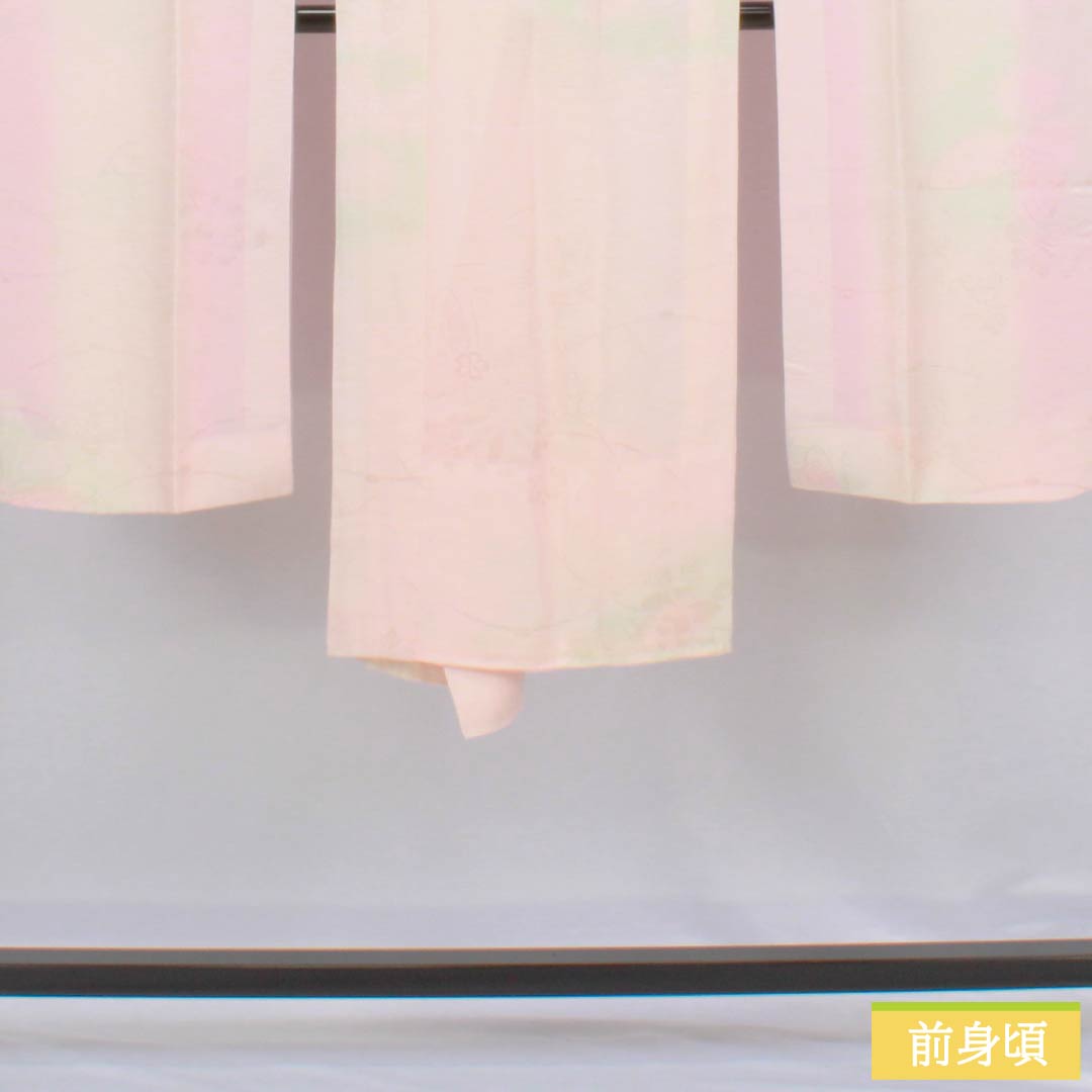 長襦袢 正絹 Sランク 身丈120.5cm 裄丈60.5cm 単衣 花 蝶 ピンク系 1129000852113