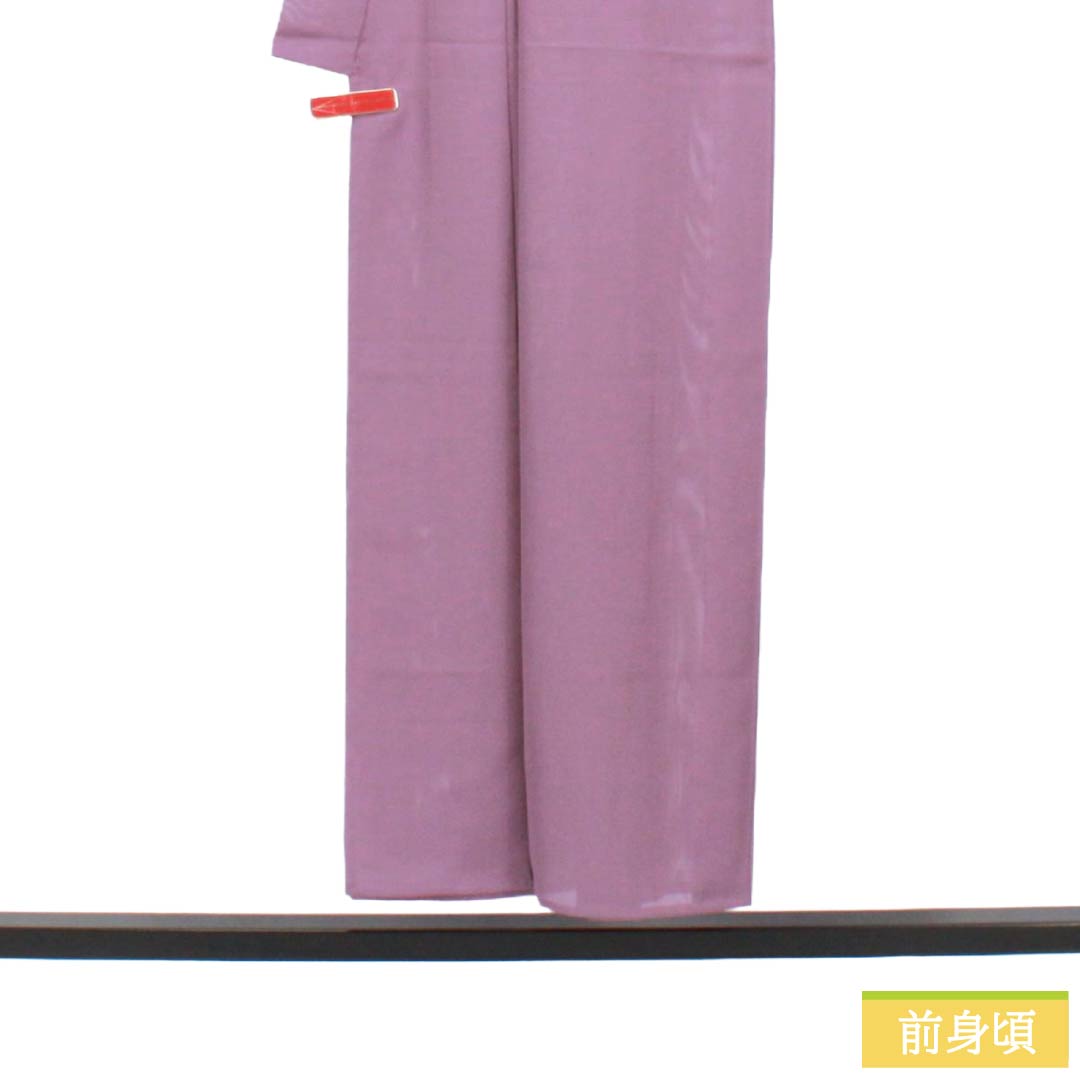 夏物 ポリエステル 色無地 Sランク 身丈151cm 裄丈61cm 浅紫色（あさきむらさきいろ） 素無地 洗える着物 絽 青系 1132003302217