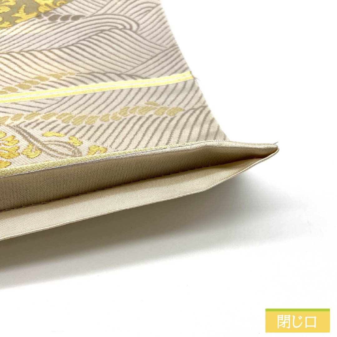 袋帯 正絹 雲井鼠色（くもいねずいろ） 留袖用 扇面 唐花 帯丈438cm Aランク 六通 フォーマル グレー系 1123014073322