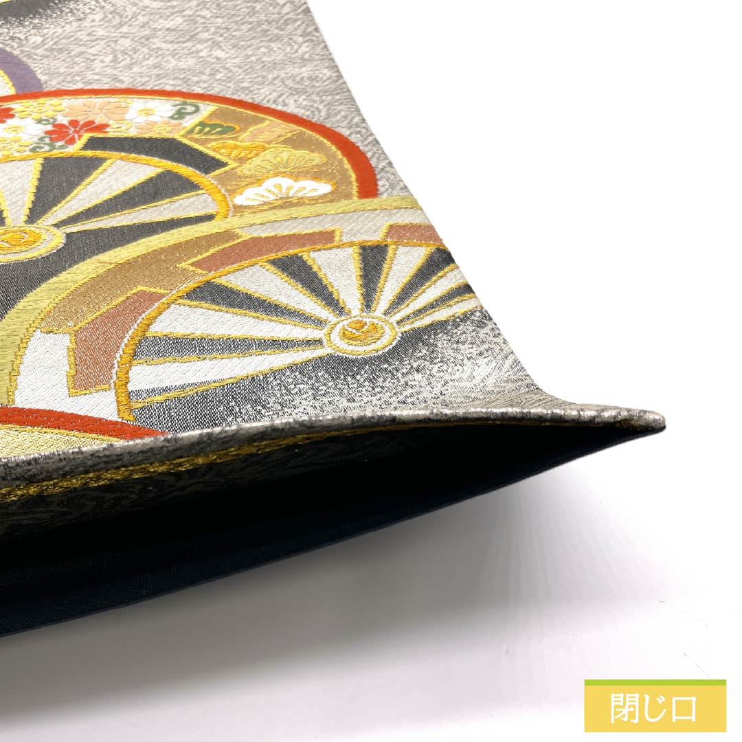 リサイクル着物】袋帯 正絹 留袖用 振袖用 車輪 松 帯丈418cm Sランク