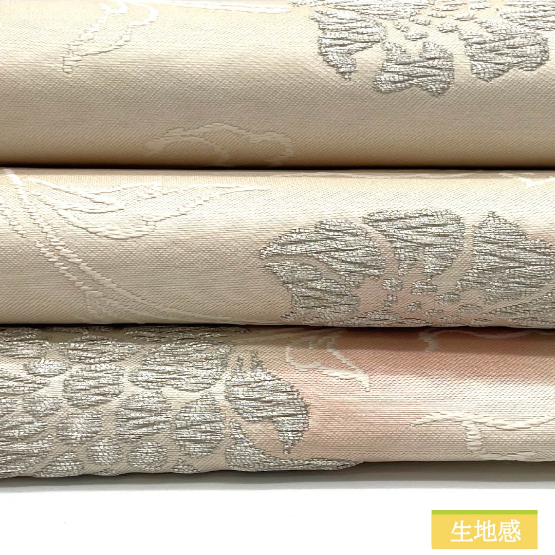 名古屋帯 正絹 Sランク 白練色（しろねりいろ） 洋花 帯丈353cm 六通 セミフォーマル 白系 1124009532311 名古屋仕立て