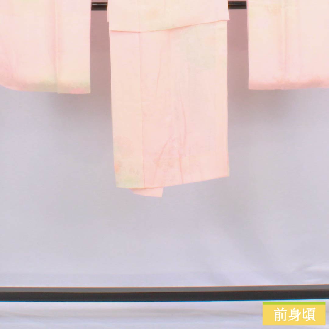 長襦袢 正絹 Aランク 身丈119cm 裄丈61cm 単衣 花 刺繡衿付き 身上げ有り ピンク系 1129000833113