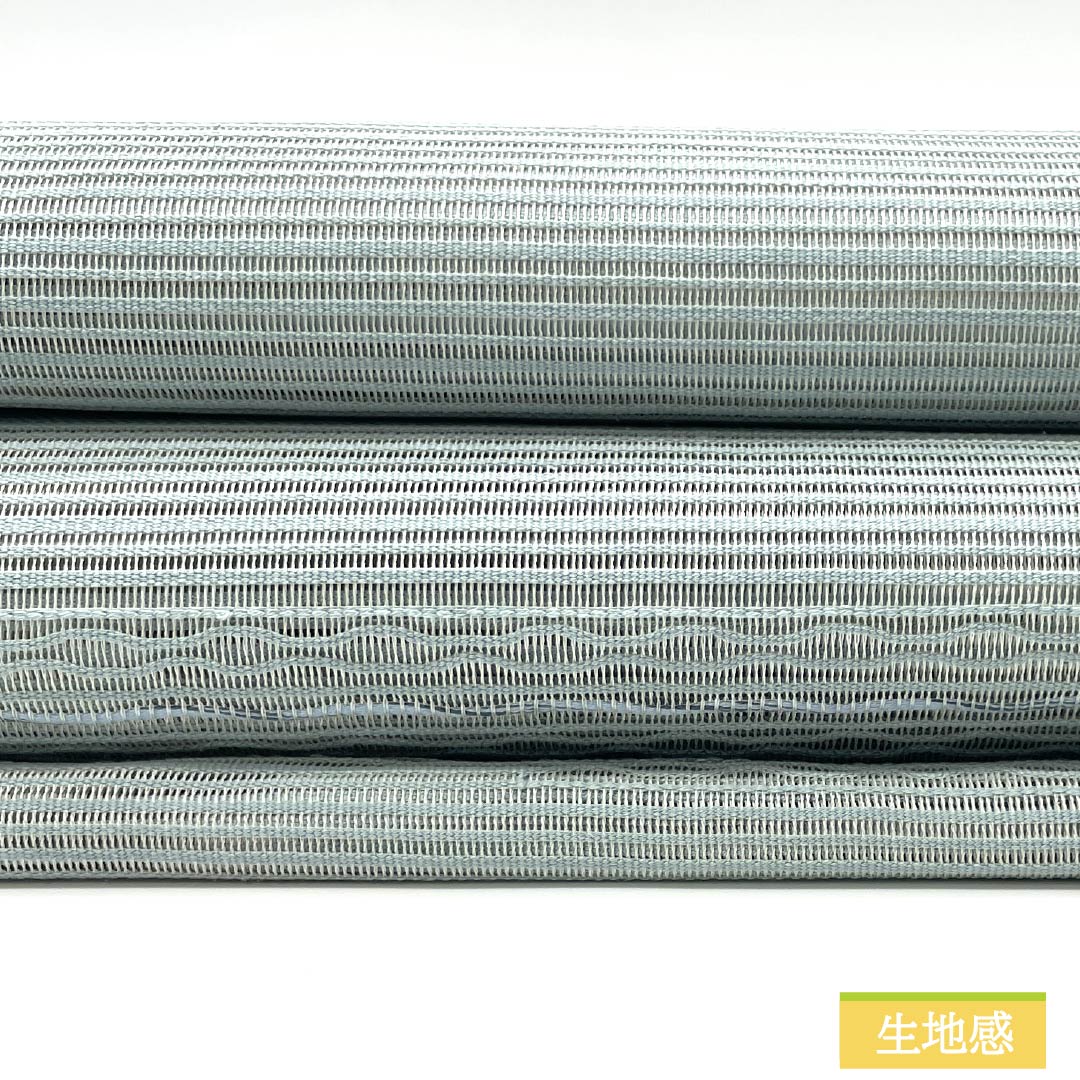 名古屋帯 藍白色（あいじろいろ） 夏帯 抽象模様 帯丈365cm 正絹 Sランク ポイント柄 カジュアル 水色系 1124008592324 松葉仕立て