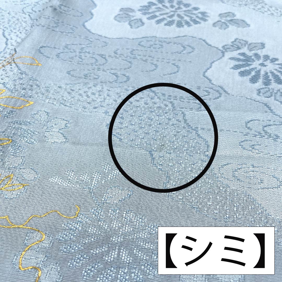 Obiage Silk B Rank Semi-formal Noshi-me Hana-iro Michinaga-dori Tanzaku Wisteria Length approx. 185cm Width approx. 29.5cm Blue 1136004594917