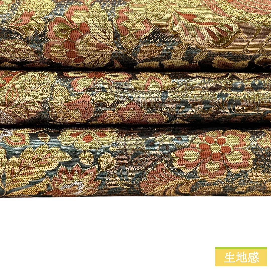 袋帯 正絹 Aランク 金色（きんいろ） 引箔 留袖用 更紗模様 古代彫金紋 帯丈424cm 六通 フォーマル 金系 1123018583321
