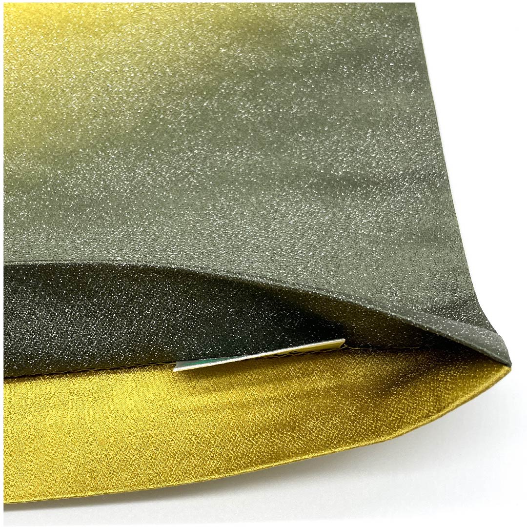 Fukuro Obi (Japanese sash) in Shimamatsu Nezuiro (Shimamatsu gray) by Yusuke Tange, Moonflower, silver thread, obi length 450cm, pure silk, S rank, point pattern, semi-formal, green, 1123007872319