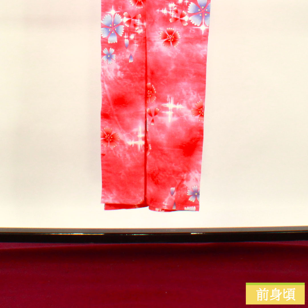 Yukata Cotton Length 148cm Sleeve length 63.5cm S rank Single layer Pink Umegasaneiro Cherry blossom 1118005082113