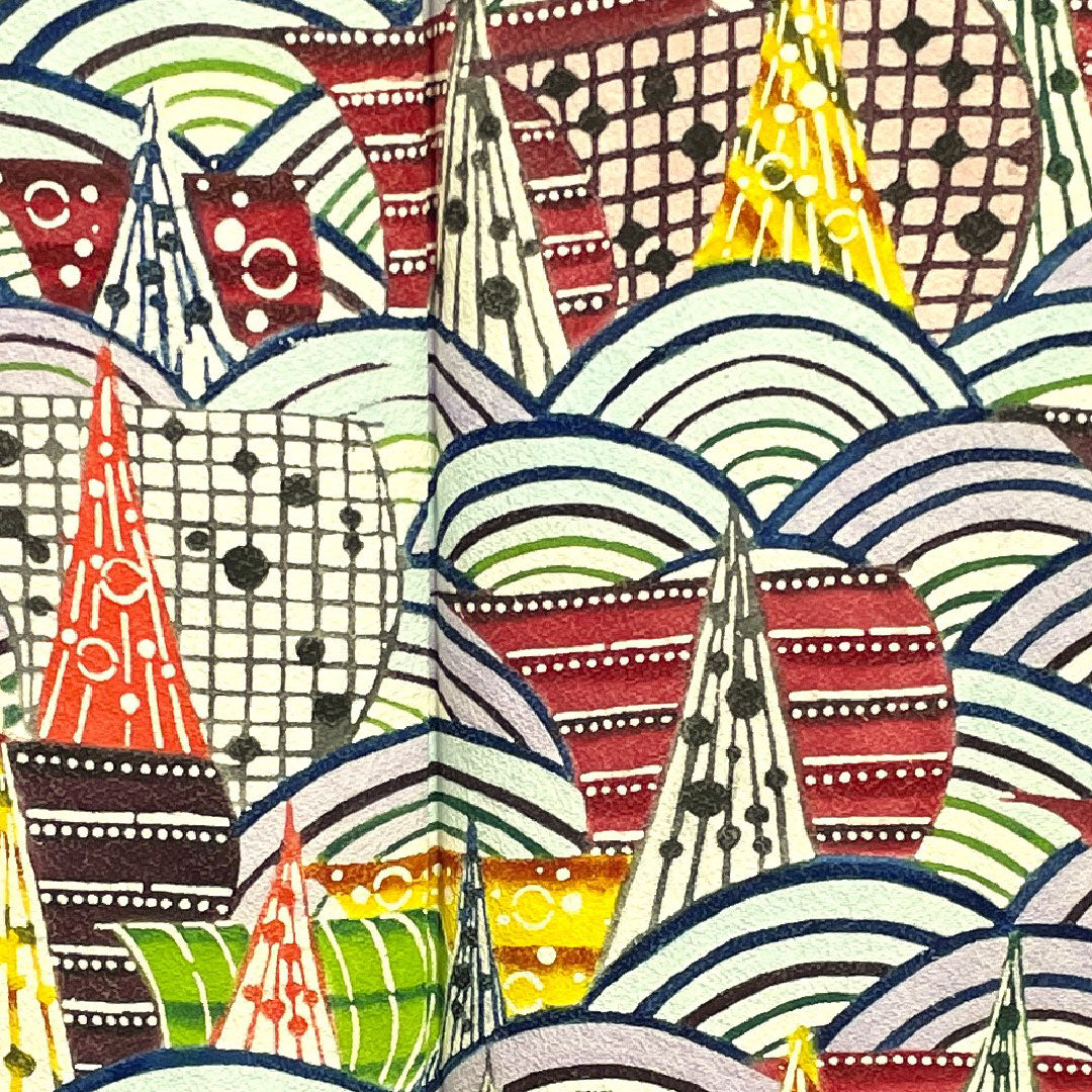 振袖 身丈163cm 裄丈65.5cm 袷  工芸品 京紅型 青海波  正絹 Sランク グラデ 1113000962499