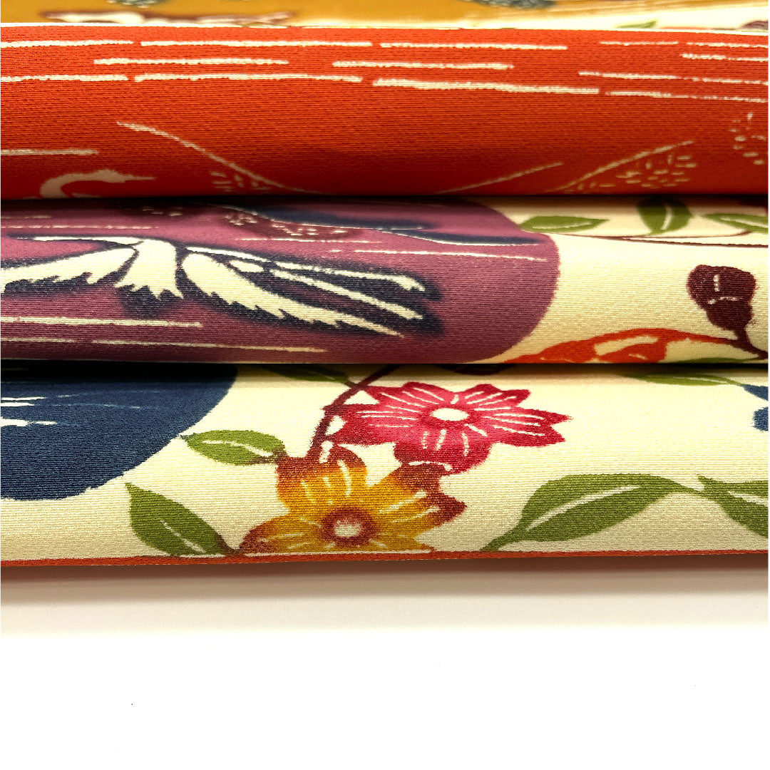 名古屋帯 型染 群鶴に枝花模様 単衣 帯丈311cm 正絹 Bランク 全通 カジュアル クリーム系 1124001404315  名古屋仕立て