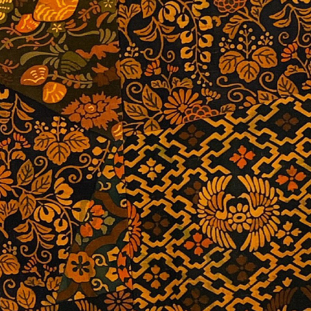 小紋 身丈158cm 裄丈64cm 袷  更紗模様  正絹 Aランク 茶系 1115000443314