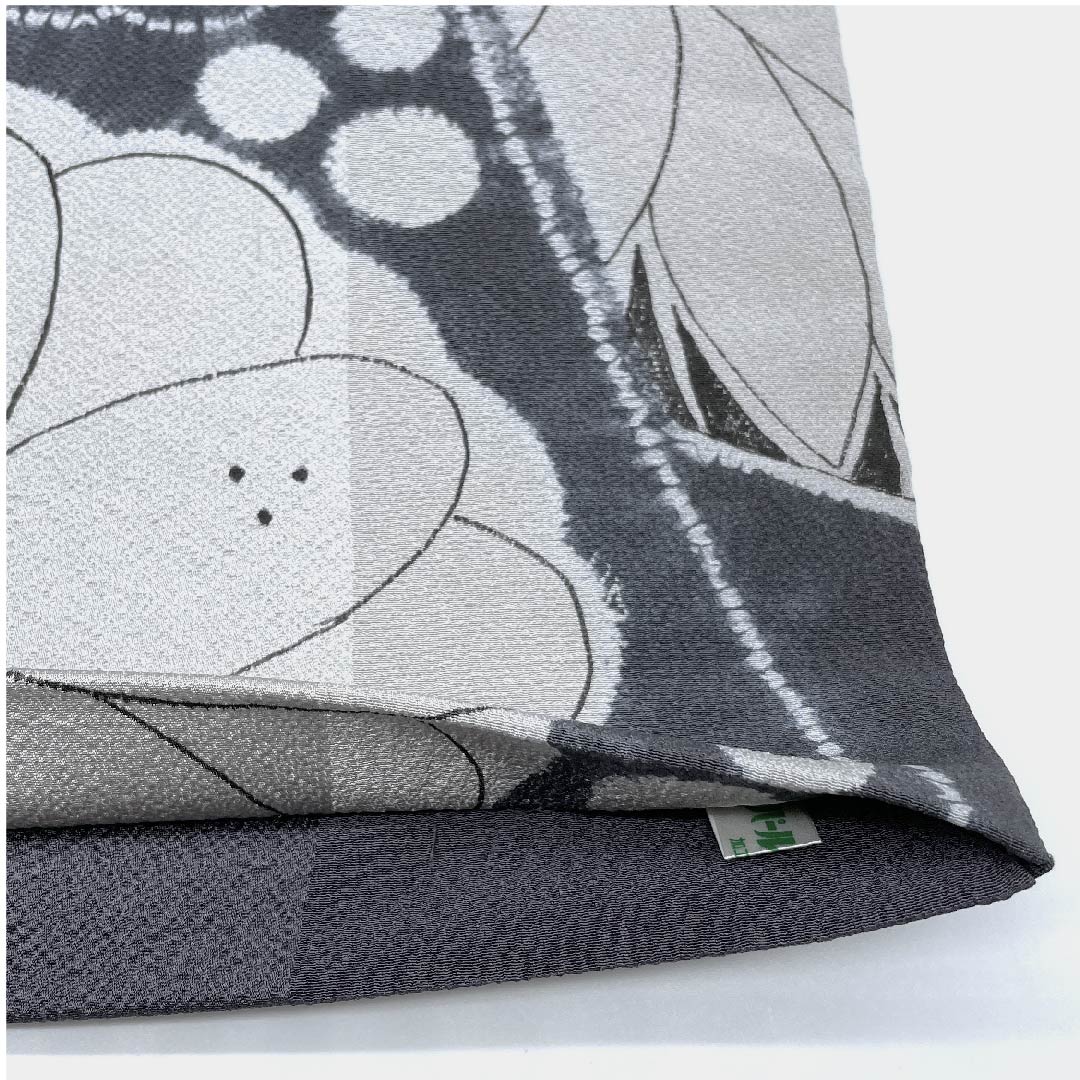 袋帯 紺鼠色（こんねずいろ） 辻ヶ花 帯丈420cm 正絹 Sランク 全通 カジュアル グレー系 1123008692322