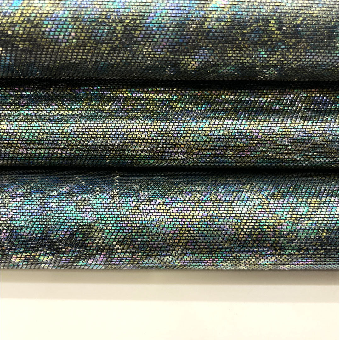 袋帯 曜変天目箔 引箔 抽象模様 帯丈422cm 正絹 Aランク 六通 セミフォーマル 青系 1123004483317