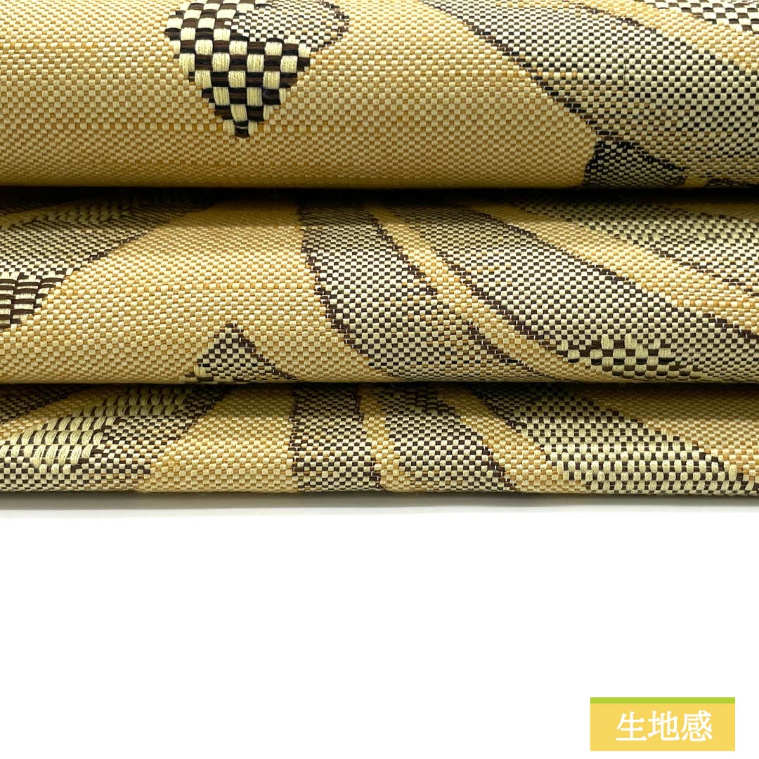 名古屋帯 麦藁色（むぎわらいろ） 抽象模様 帯丈361cm ポリエステル Sランク 六通 カジュアル 黄系 1124007562323 名古屋仕立て