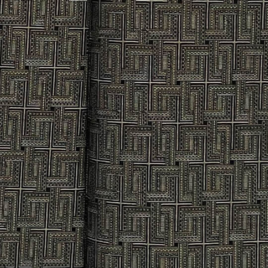 ウール 身丈154.4cm 裄丈63cm 格子柄 ウール Aランク 単衣 黒系 1116000383210