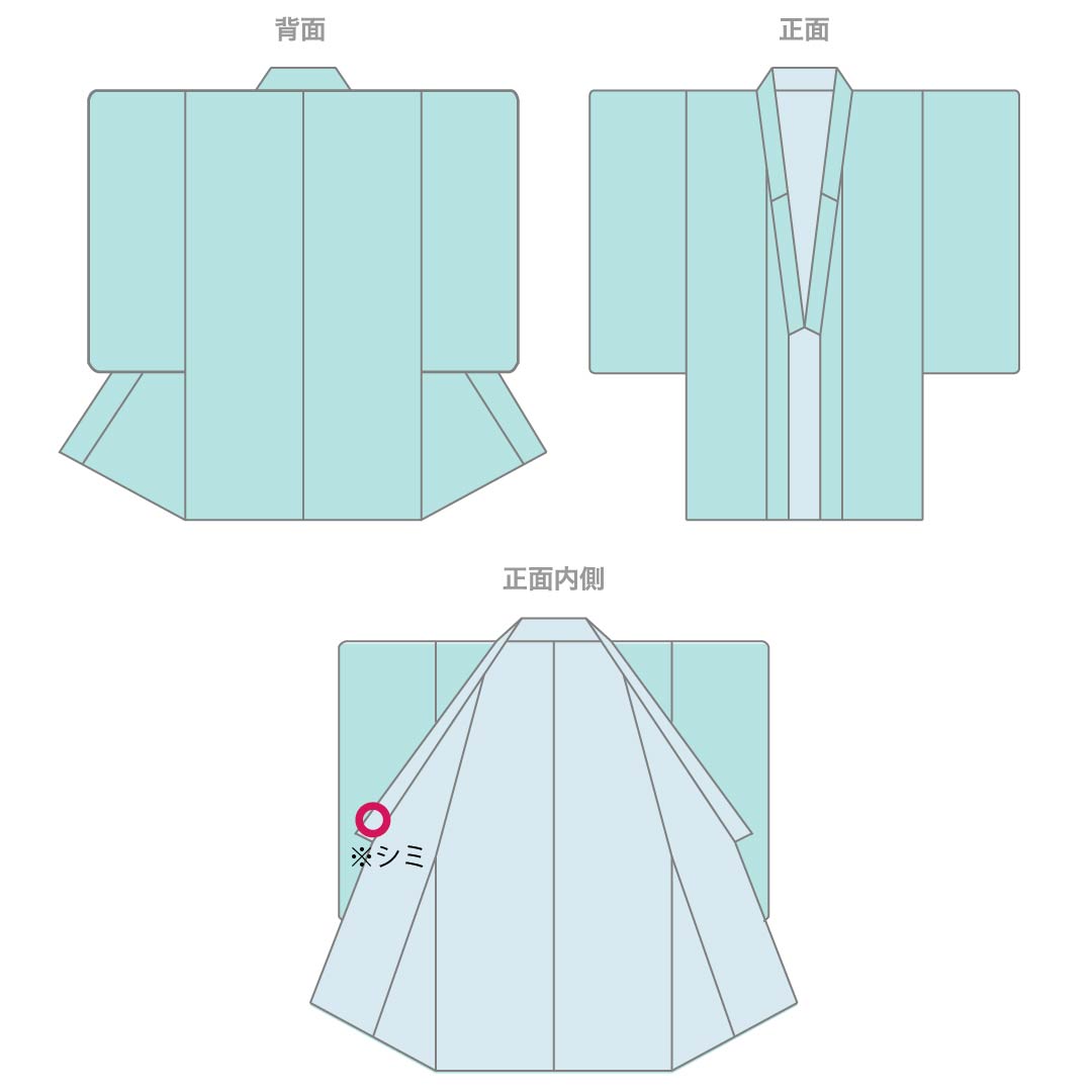 色無地 正絹 Sランク 身丈156cm 裄丈64cm 裏葉色（うらはいろ） 丹後ちりめん 素無地 一つ紋 袷 緑系 1114002972319
