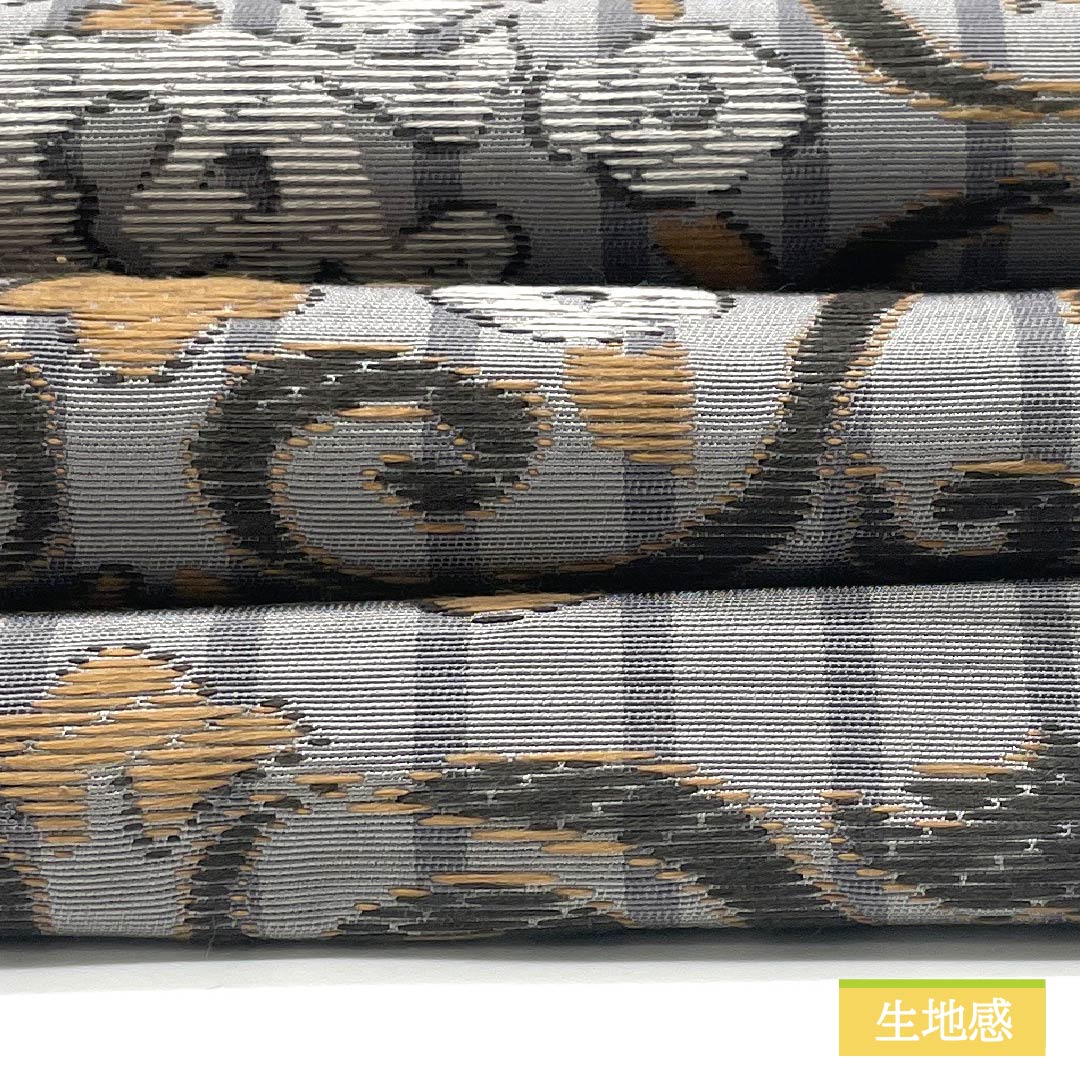 名古屋帯 錫色（すずいろ） エスニック調 京袋帯 帯丈360cm 正絹 Sランク 六通 カジュアル グレー系 1124006612322 開き仕立て