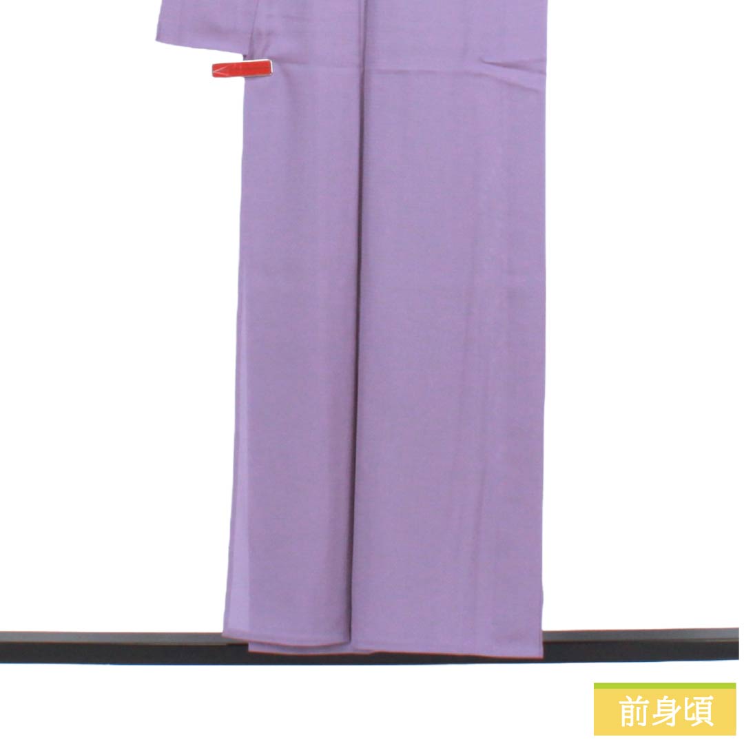夏物 正絹 色無地 Aランク 身丈154.5cm 裄丈63.5cm 葵色（あおいいろ） 素無地 一つ紋 木瓜 絽 紫系 1132004823220