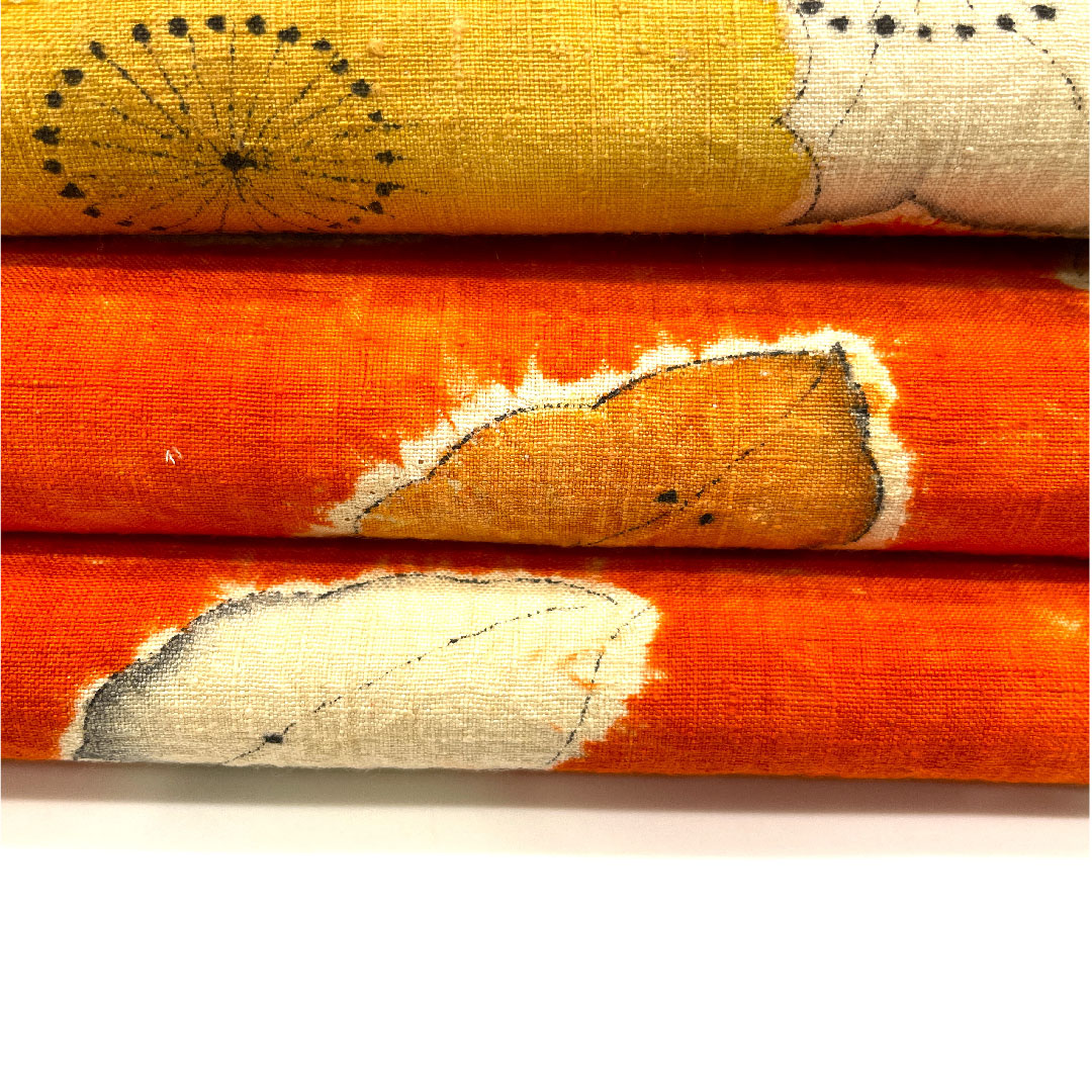 名古屋帯 辻ヶ花 染帯 帯丈352cm 正絹 Sランク 六通 カジュアル 朱系 1124001442316  名古屋仕立て