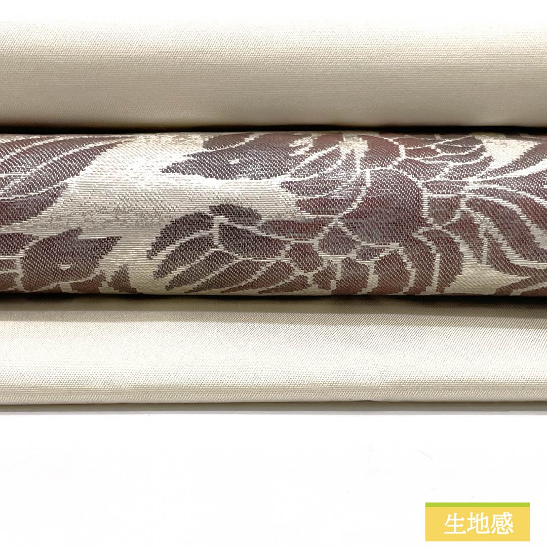 リサイクル着物】名古屋帯 正絹 Aランク 生成り色（きなりいろ