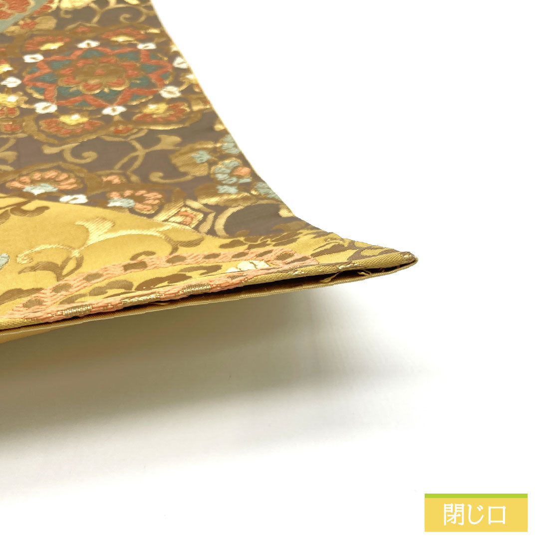 リサイクル着物】袋帯 正絹 Aランク 楊梅色（やまももいろ） 西陣織