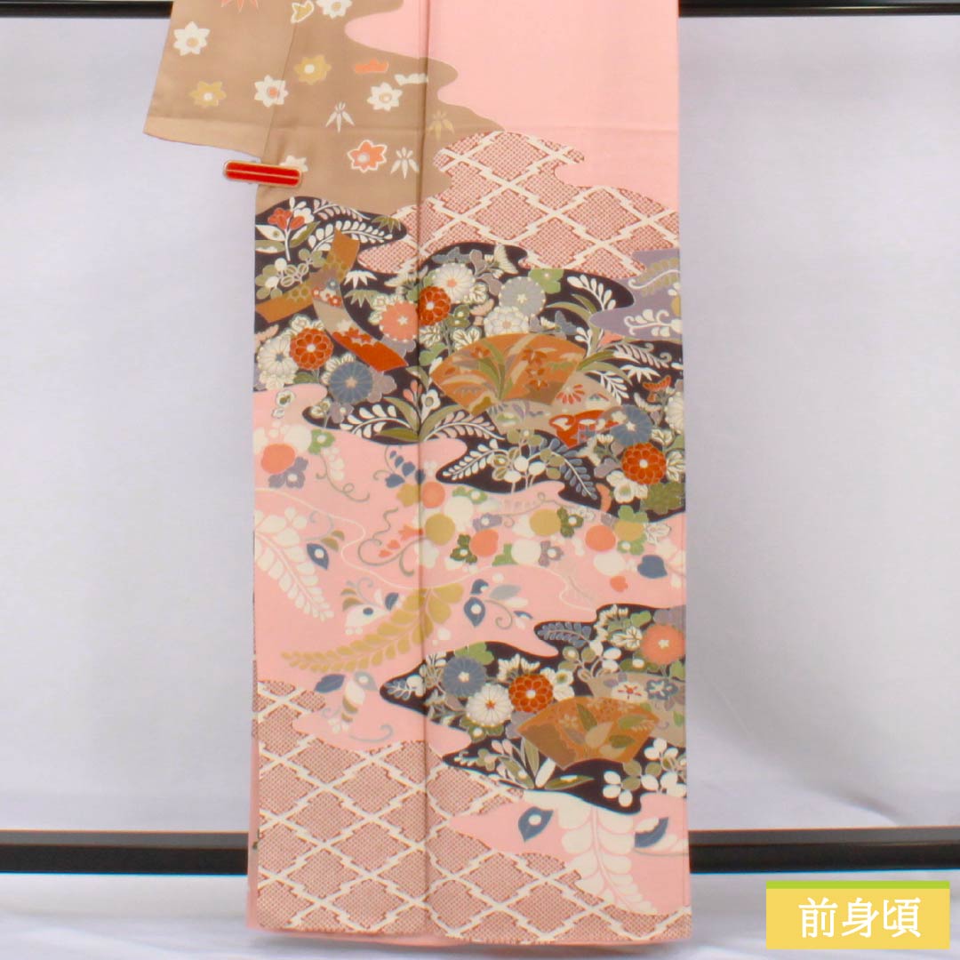 リサイクル着物】訪問着 正絹 Sランク 袷 身丈161.5cm 裄丈67.5cm 東雲