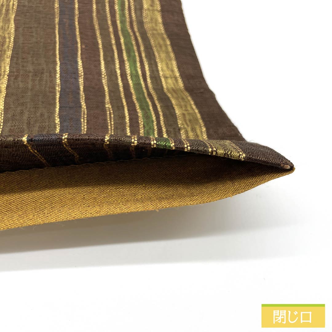 袋帯 正絹 縞模様 櫛織 帯丈456cm Sランク 全通 カジュアル グラデーション系 1123013162499