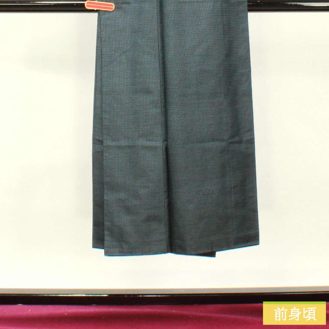 男物 正絹 身丈142.5cm 裄丈69cm 大島紬 100亀甲 亀甲模様 Sランク 袷 紺系 1119000832418