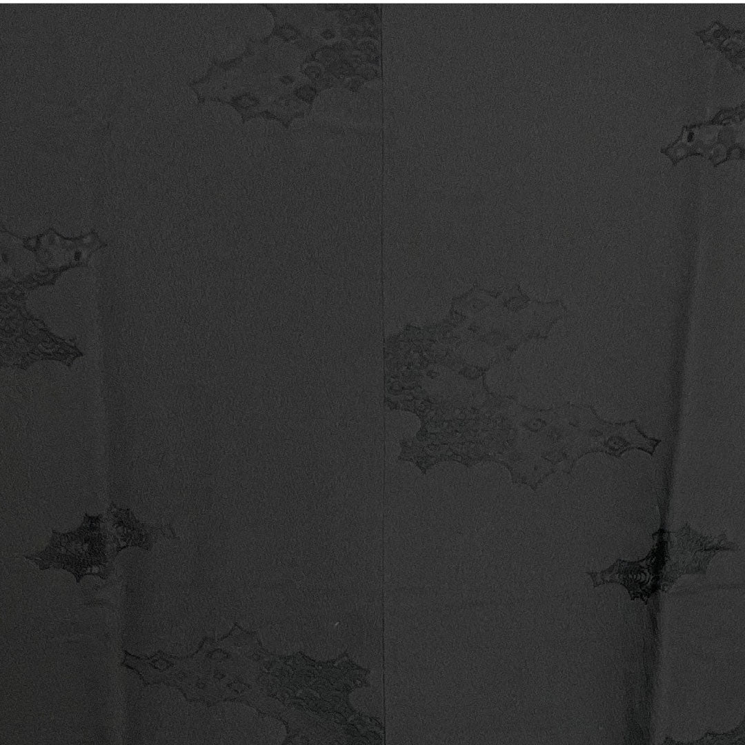 道行コート 身丈93cm 裄丈65cm 喪服用  正絹 Sランク 袷 黒系 1117000482910