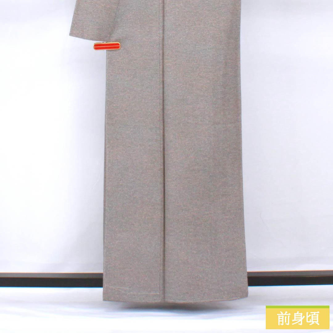 小紋 正絹 身丈160cm 裄丈64.5cm 袷 燻銀色（いぶしぎんいろ） タタキ染 しつけ糸付き Sランク グレー系 1115005842422