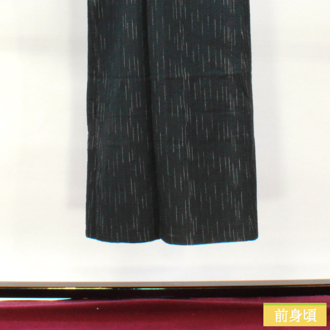 Yukata Cotton Length 143.5cm Sleeve length 62.5cm S rank Single layer Black Men's Varied stripes 1118005222410