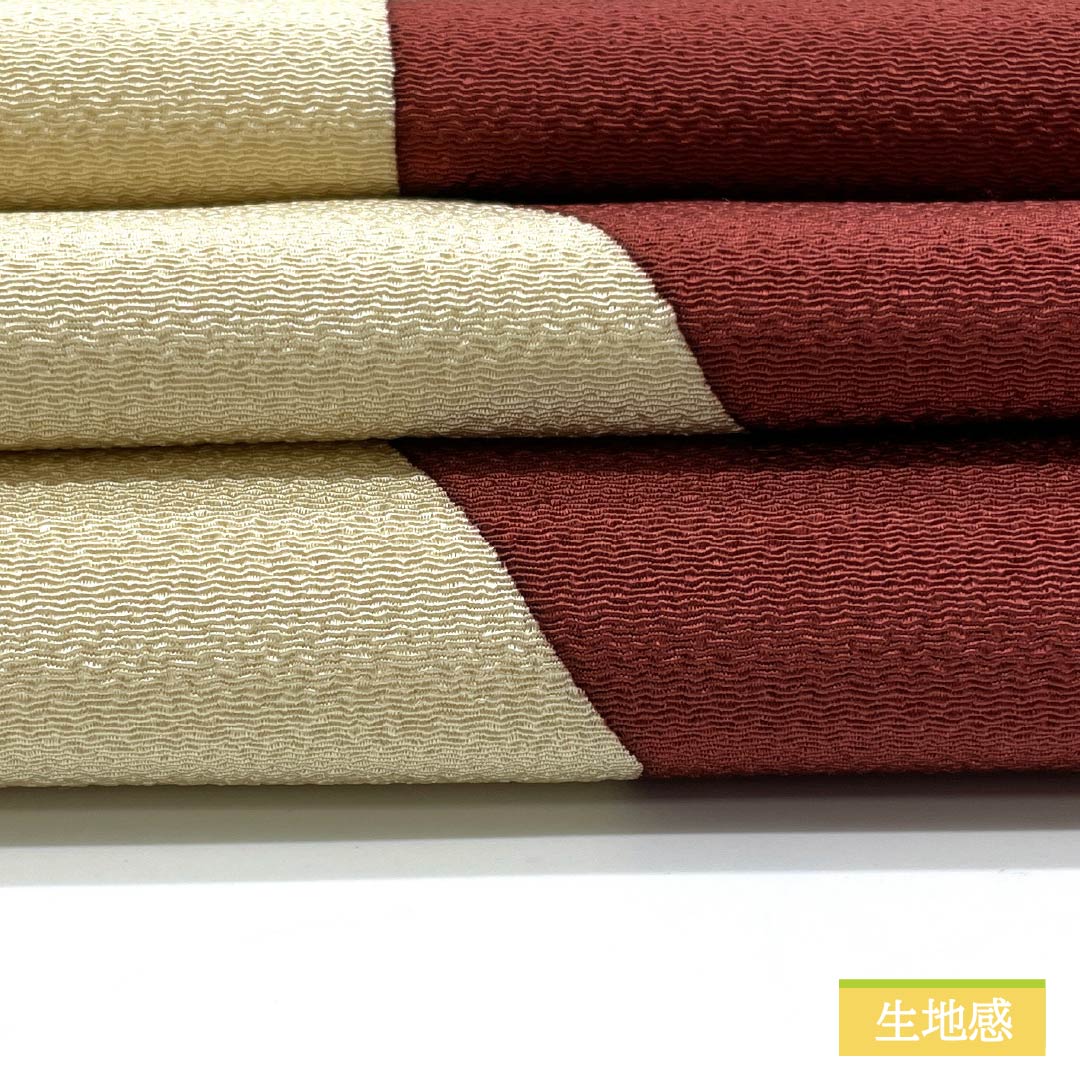 名古屋帯 生成り色（きなりいろ） 京紅型 かんざし ちりめん地 帯丈380cm 正絹 Sランク ポイント柄 カジュアル クリーム系 1124006662415 名古屋仕立て