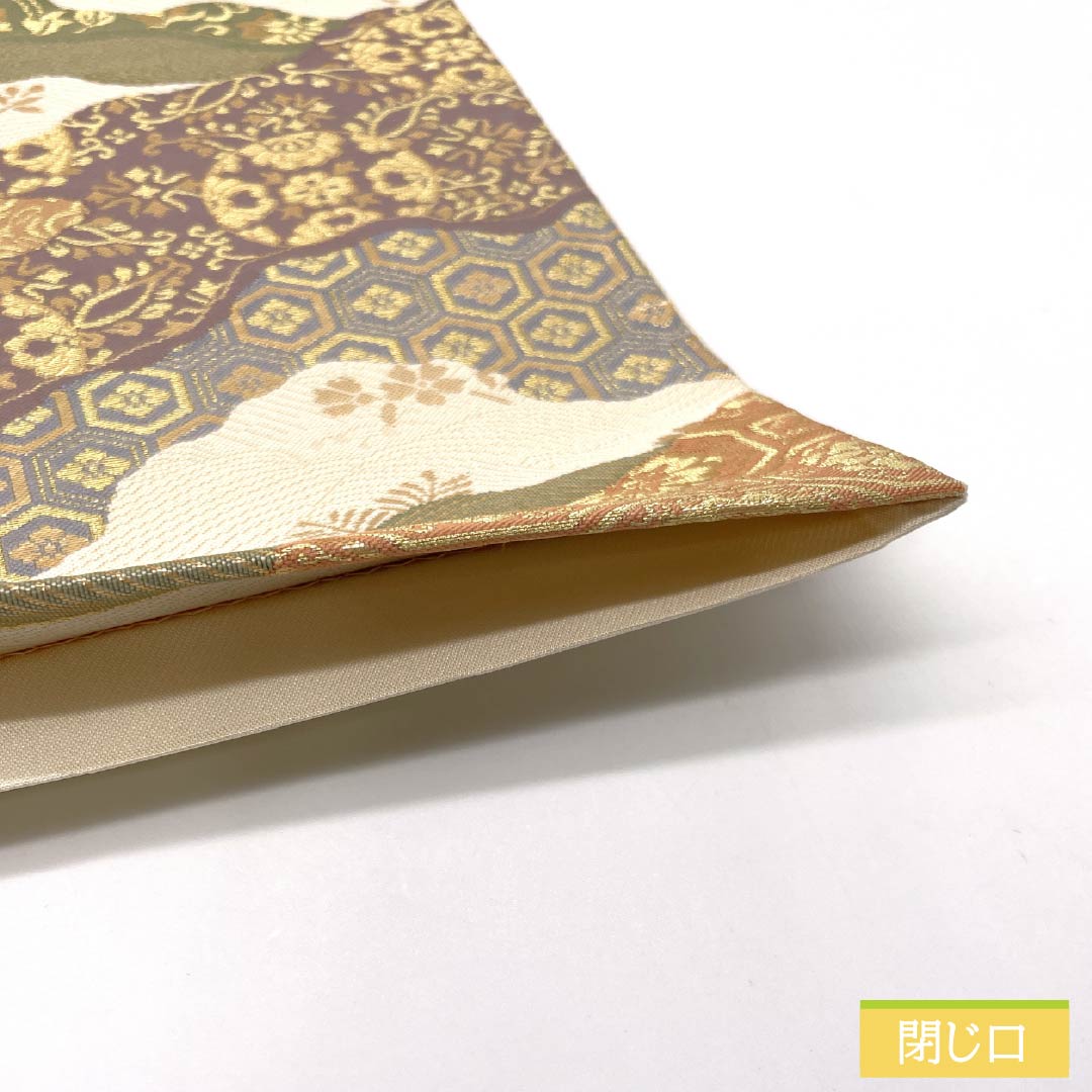 袋帯 正絹 華文 留袖用 唐花 亀甲菱 帯丈438cm Aランク 六通 フォーマル クリーム系 1123014693315
