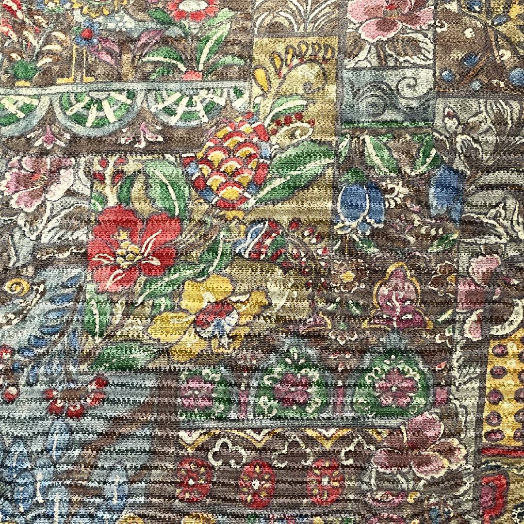 小紋 身丈160cm 裄丈62cm 袷  更紗模様  正絹 Aランク グラデ 1115002303499