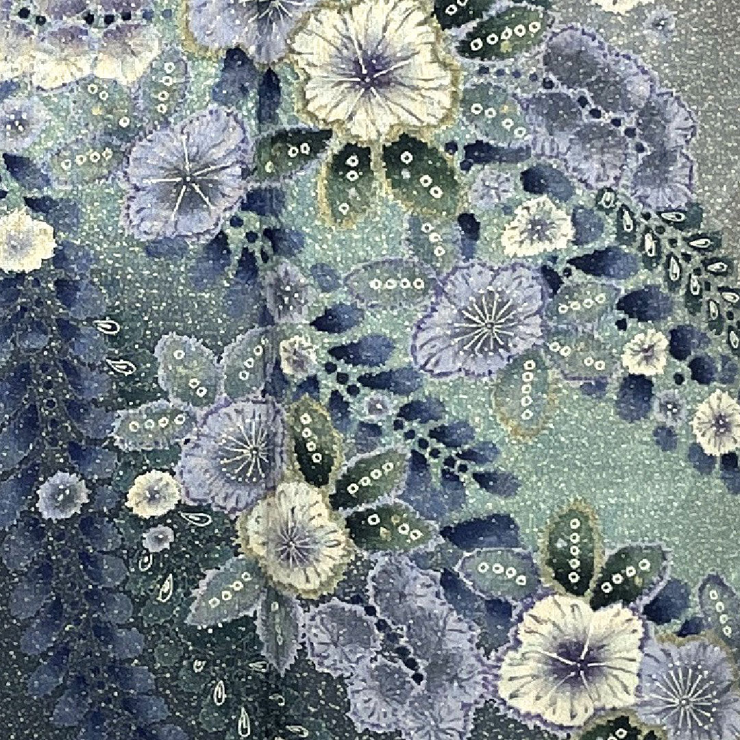 訪問着 袷 身丈157cm 裄丈64cm 辻ヶ花 大島紬 正絹 Sランク グレー系 1112001282322