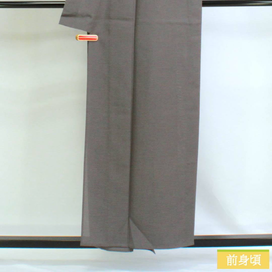 夏物 ポリエステル 色無地 Sランク 身丈157cm 裄丈64cm 素鼠色（すねずいろ） 洗える着物 絽 グレー系 1132003202322