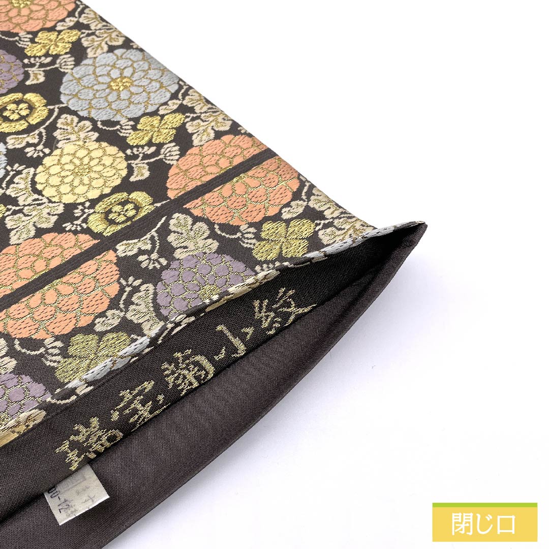 袋帯 正絹 素鼠色（すねずいろ） 瑞宝菊小紋 帯丈430cm Sランク 六通 フォーマル グレー系 1123011852322