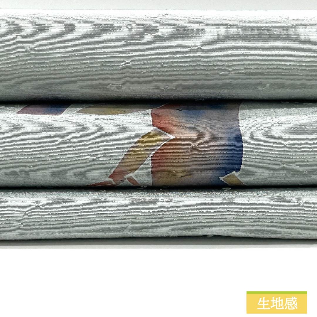 リサイクル着物】名古屋帯 正絹 Aランク 藍白色（あいじろいろ