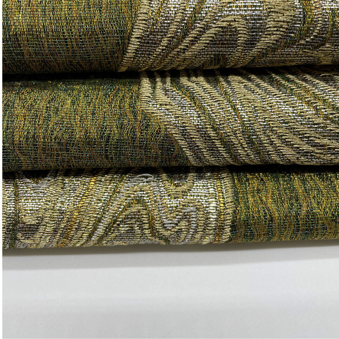 袋帯 グラデーション 流水 帯丈426cm 正絹 Aランク 六通 セミフォーマル 緑系 1123004983319