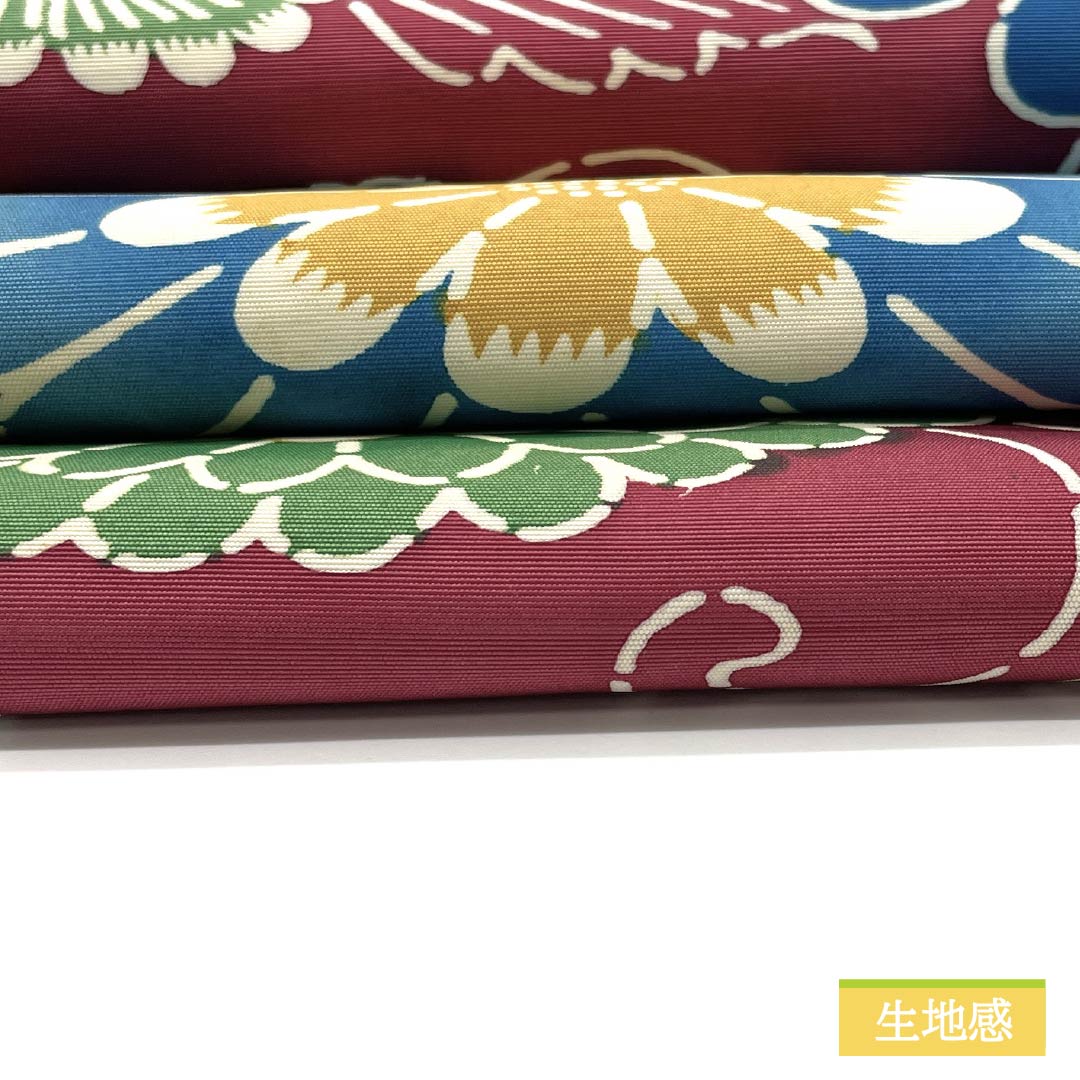 名古屋帯 胭脂紅色（えんじこういろ） 京紅型 花唐草 帯丈345cm 正絹 Bランク 全通 カジュアル 紫系 1124006644320 名古屋仕立て