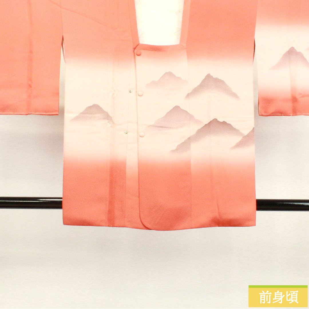 道行コート 正絹 身丈83cm 裄丈64cm 陶塑色（とうそいろ） 遠山模様 しつけ糸付き 未使用品 Sランク 袷 茶系 1117000902914