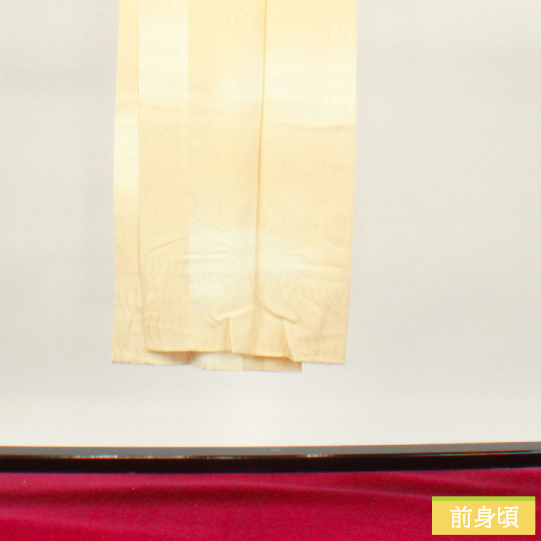 長襦袢 正絹 身丈140cm 裄丈68cm 袷 東京白茶色（とうきょうしらちゃいろ） ボカシ染 流水 Sランク ベージュ系 1129000692525