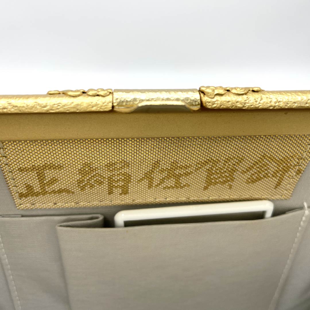 和装バック フォーマル 金色（きんいろ） 留袖用 正絹佐賀錦 花紋 金系 Sランク 113900054221