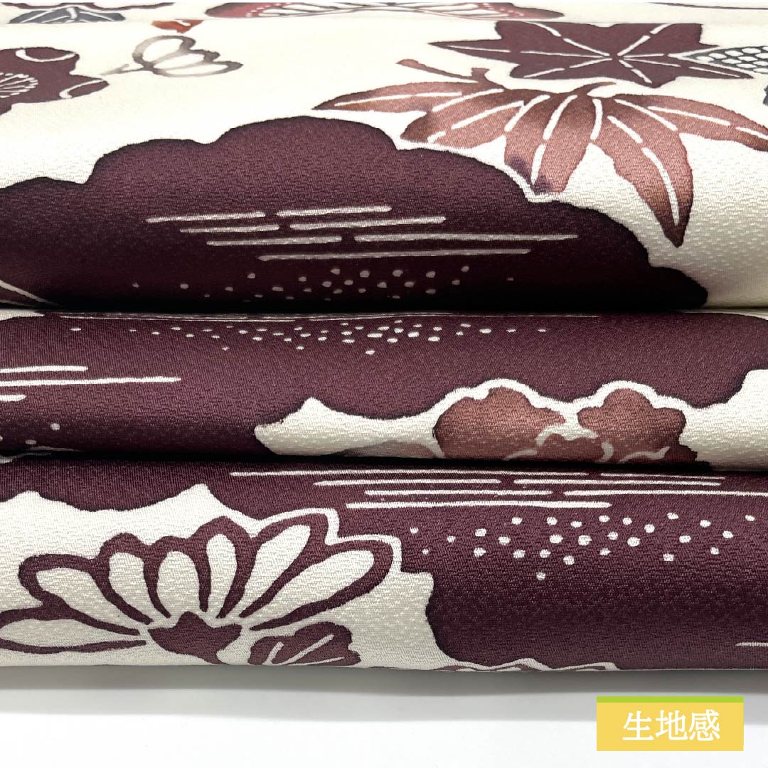 名古屋帯 乳白色色（にゅうはくしょくいろ） 京紅型 紅型調模様 梅 帯丈360cm 正絹 Sランク 全通 カジュアル 白系 1124006542311 名古屋仕立て