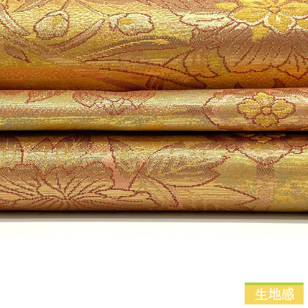 袋帯 正絹 Sランク 西陣織 本金箔 シルク箔 西城麗華文 帯丈438cm 六通 フォーマル グラデーション系 1123016142399