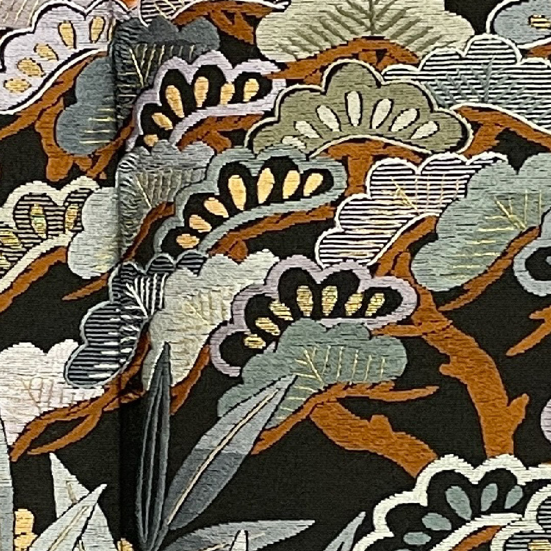 黒留袖 身丈155cm 裄丈63cm 袷 蘇州刺繡 正絹 Aランク 五つ紋 黒系 1111000103310